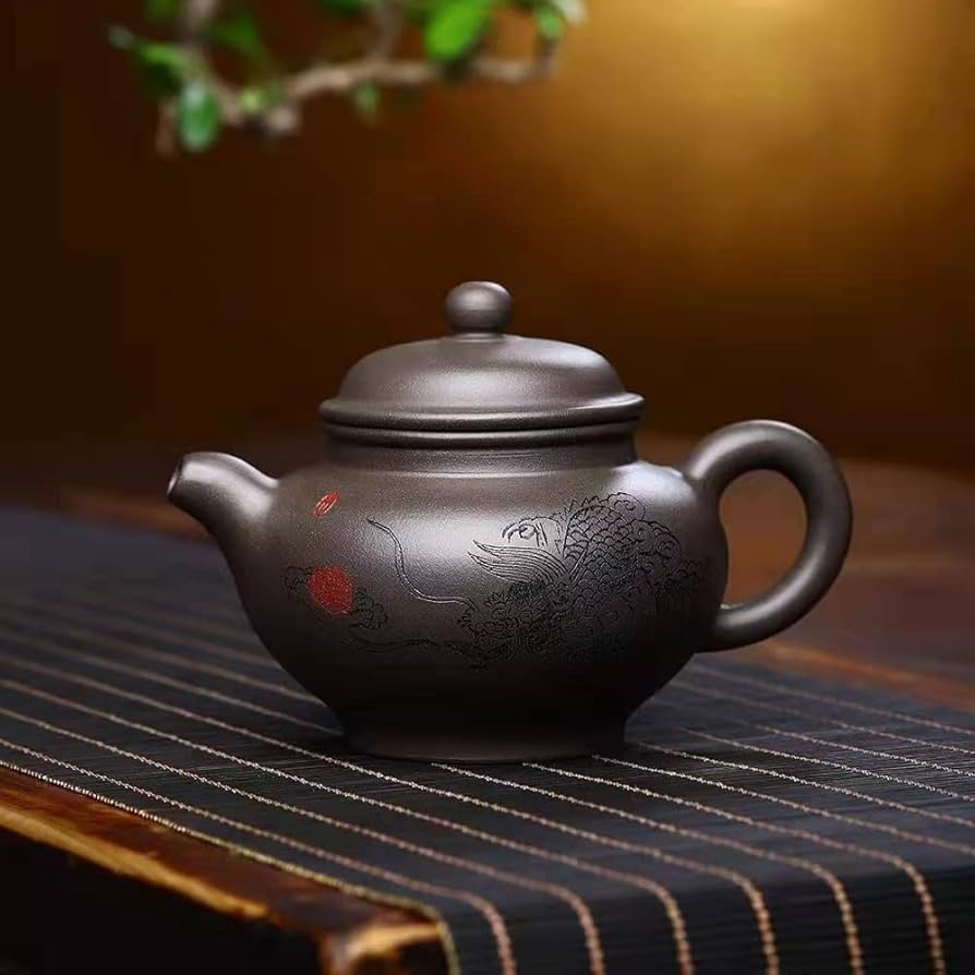 Amazon.com: SILINE 紫砂茶壺大師手工正品經典風格宜興黏土茶壺8